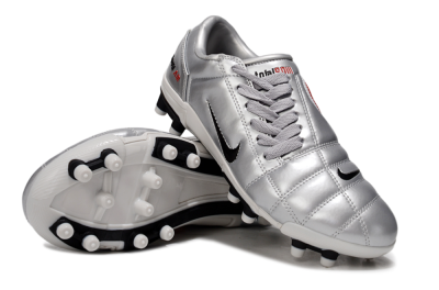 Men's Nike Air Zoom Total 90 III FG Firm Ground Low-Tops Football Boots - Silver/Black/White