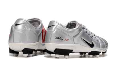 Men's Nike Air Zoom Total 90 III FG Firm Ground Low-Tops Football Boots - Silver/Black/White