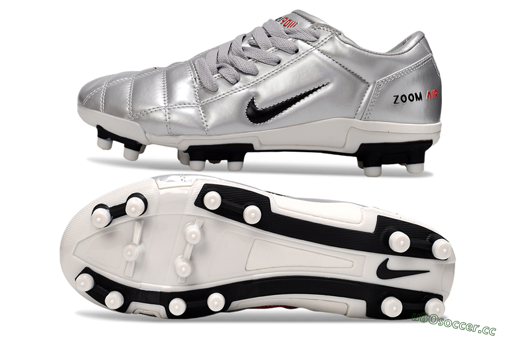 Men's Nike Air Zoom Total 90 III FG Firm Ground Low-Tops Football Boots - Silver/Black/White 1