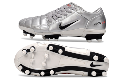 Men's Nike Air Zoom Total 90 III FG Firm Ground Low-Tops Football Boots - Silver/Black/White