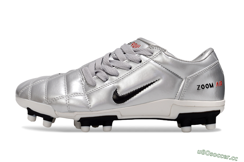 Men's Nike Air Zoom Total 90 III FG Firm Ground Low-Tops Football Boots - Silver/Black/White 0