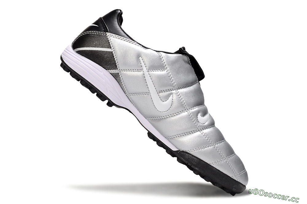 Men's Nike Total 90 III TF Artificial Turf Low-Tops Football Shoes - Silver/White/Black 5