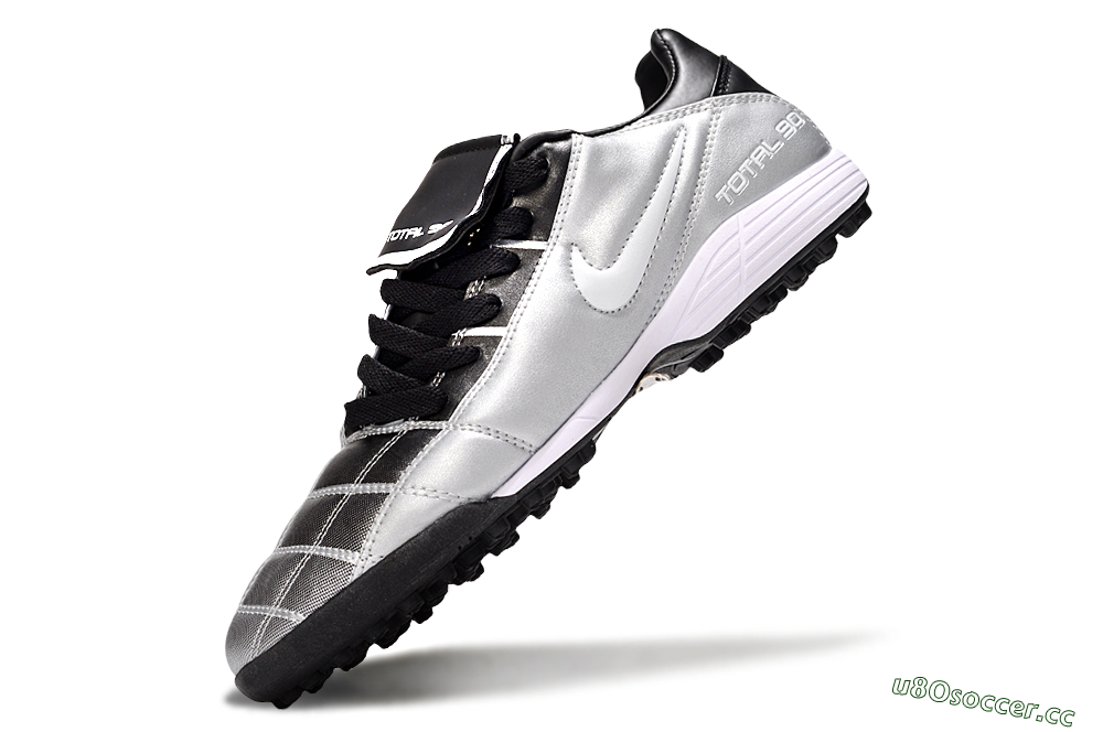 Men's Nike Total 90 III TF Artificial Turf Low-Tops Football Shoes - Silver/White/Black 6