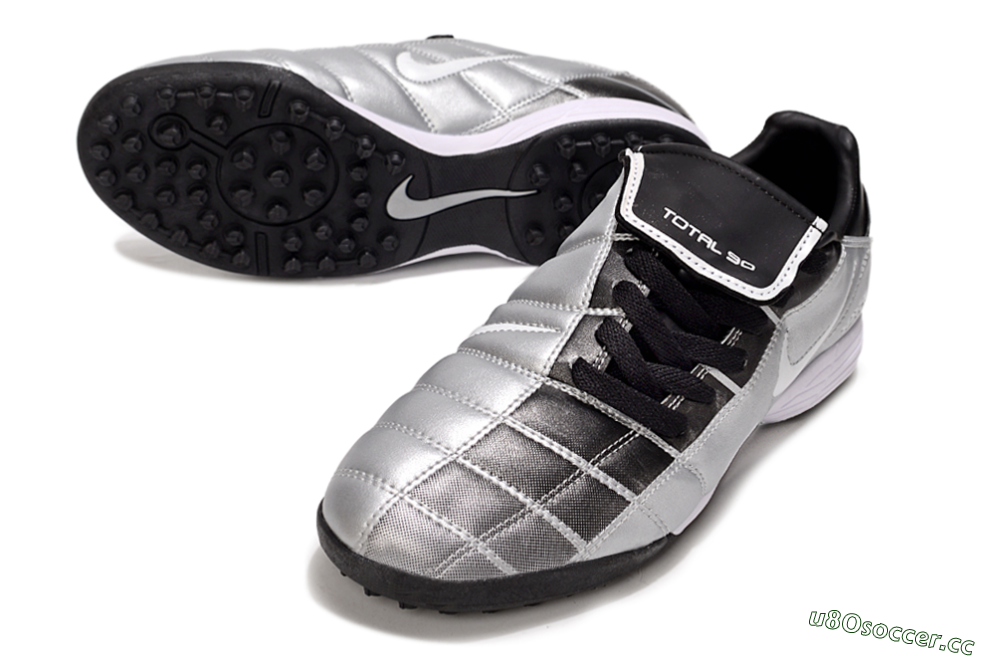 Men's Nike Total 90 III TF Artificial Turf Low-Tops Football Shoes - Silver/White/Black 3