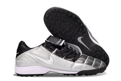 Men's Nike Total 90 III TF Artificial Turf Low-Tops Football Shoes - Silver/White/Black