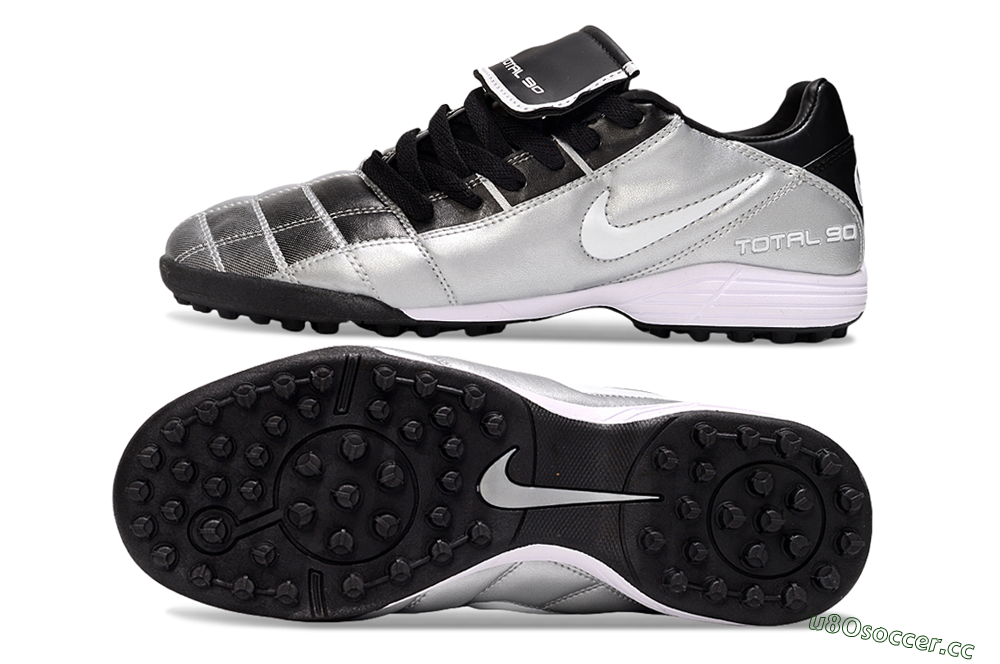 Men's Nike Total 90 III TF Artificial Turf Low-Tops Football Shoes - Silver/White/Black 1