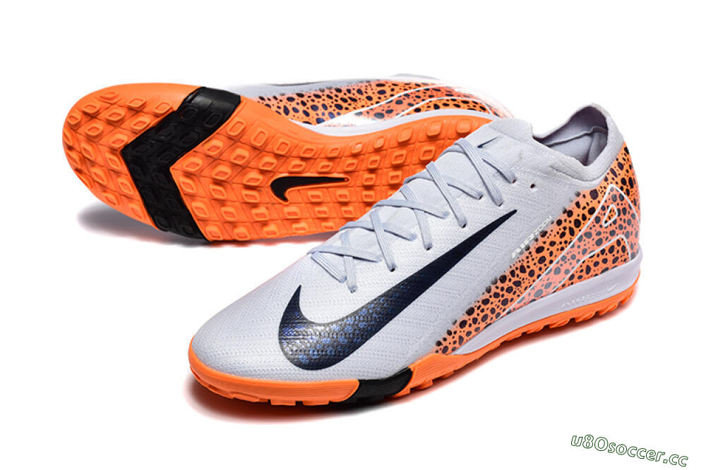 Men's Nike Air Zoom Mercurial Vapor 16 Elite TF Artificial Turf Low-Tops Football Shoes - Grey/White/Leopard 3