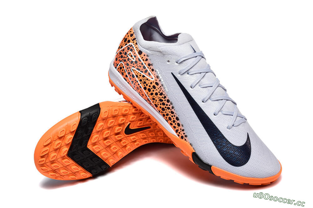 Men's Nike Air Zoom Mercurial Vapor 16 Elite TF Artificial Turf Low-Tops Football Shoes - Grey/White/Leopard 4