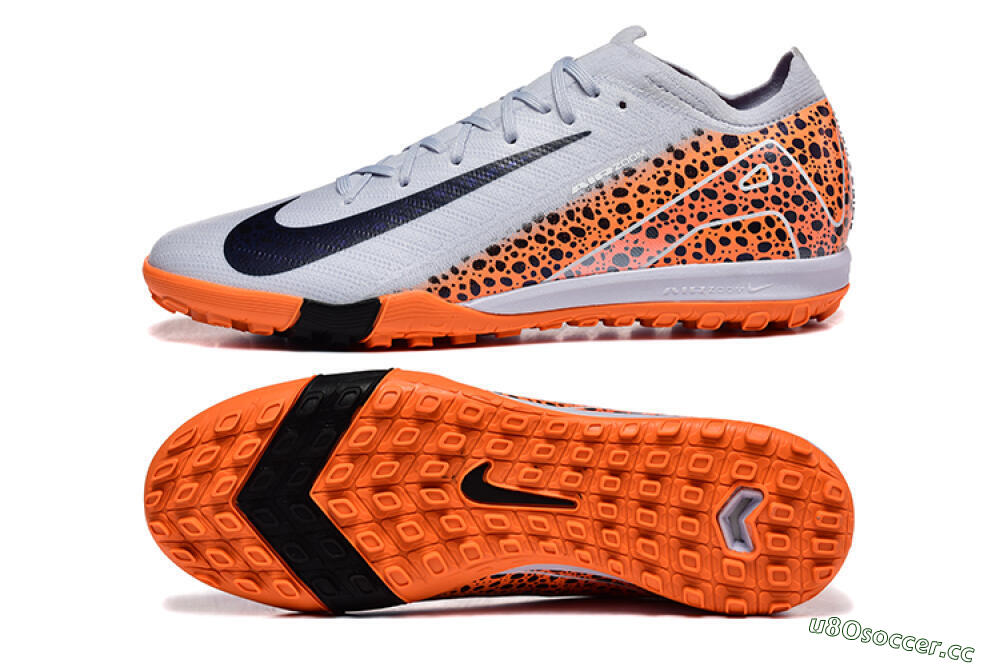 Men's Nike Air Zoom Mercurial Vapor 16 Elite TF Artificial Turf Low-Tops Football Shoes - Grey/White/Leopard 1