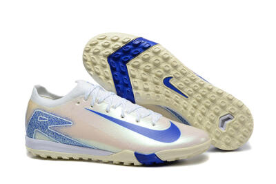 Men's Nike Air Zoom Mercurial Vapor 16 Elite TF Artificial Turf Low-Tops Football Shoes - Beige/Blue/White