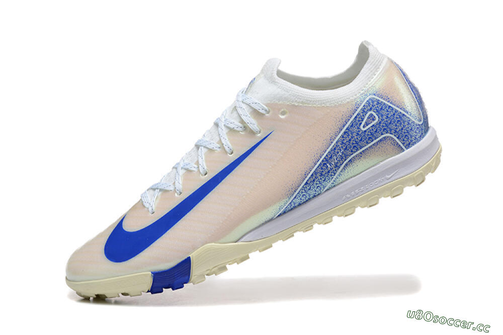Men's Nike Air Zoom Mercurial Vapor 16 Elite TF Artificial Turf Low-Tops Football Shoes - Beige/Blue/White 8