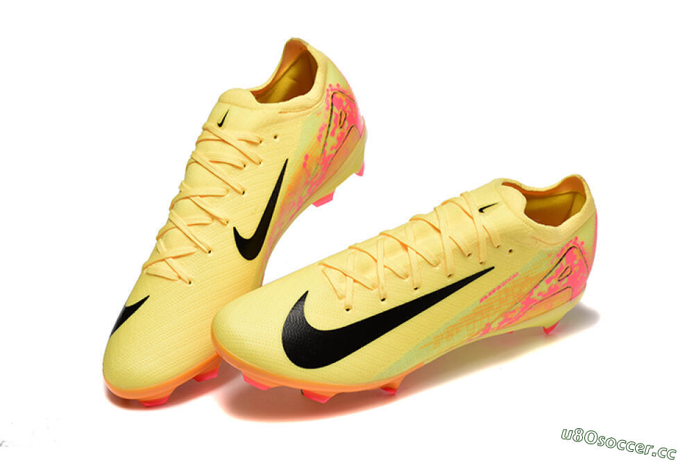 Men's Nike Air Zoom Mercurial Vapor 16 Elite FG Firm Ground Low-Tops Football Boots - Yellow/Black/Red 6