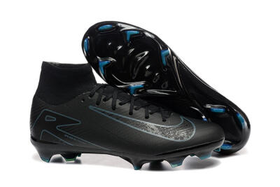 Men's Nike Air Zoom Mercurial Superfly 10 Elite FG Firm Ground High-Tops Football Boots - Black/Blue