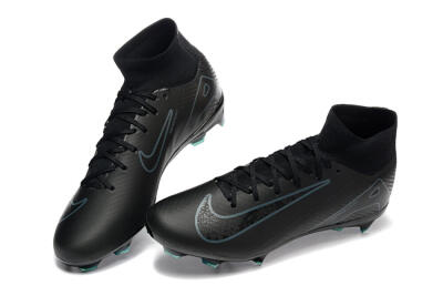 Men's Nike Air Zoom Mercurial Superfly 10 Elite FG Firm Ground High-Tops Football Boots - Black/Blue
