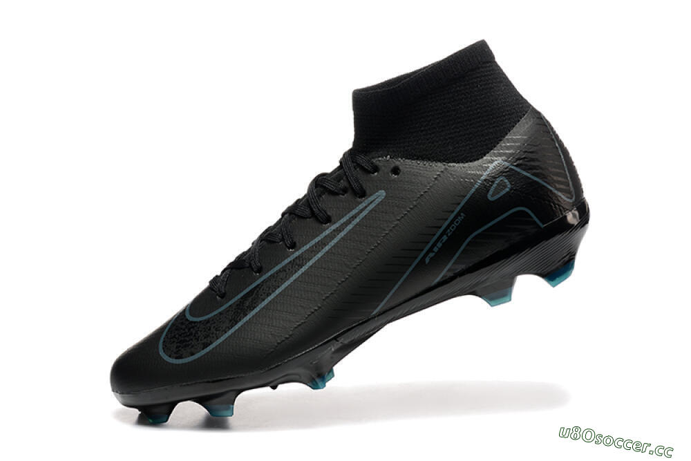 Men's Nike Air Zoom Mercurial Superfly 10 Elite FG Firm Ground High-Tops Football Boots - Black/Blue 8