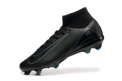 Men's Nike Air Zoom Mercurial Superfly 10 Elite FG Firm Ground High-Tops Football Boots - Black/Blue