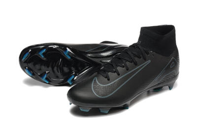 Men's Nike Air Zoom Mercurial Superfly 10 Elite FG Firm Ground High-Tops Football Boots - Black/Blue