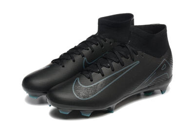 Men's Nike Air Zoom Mercurial Superfly 10 Elite FG Firm Ground High-Tops Football Boots - Black/Blue