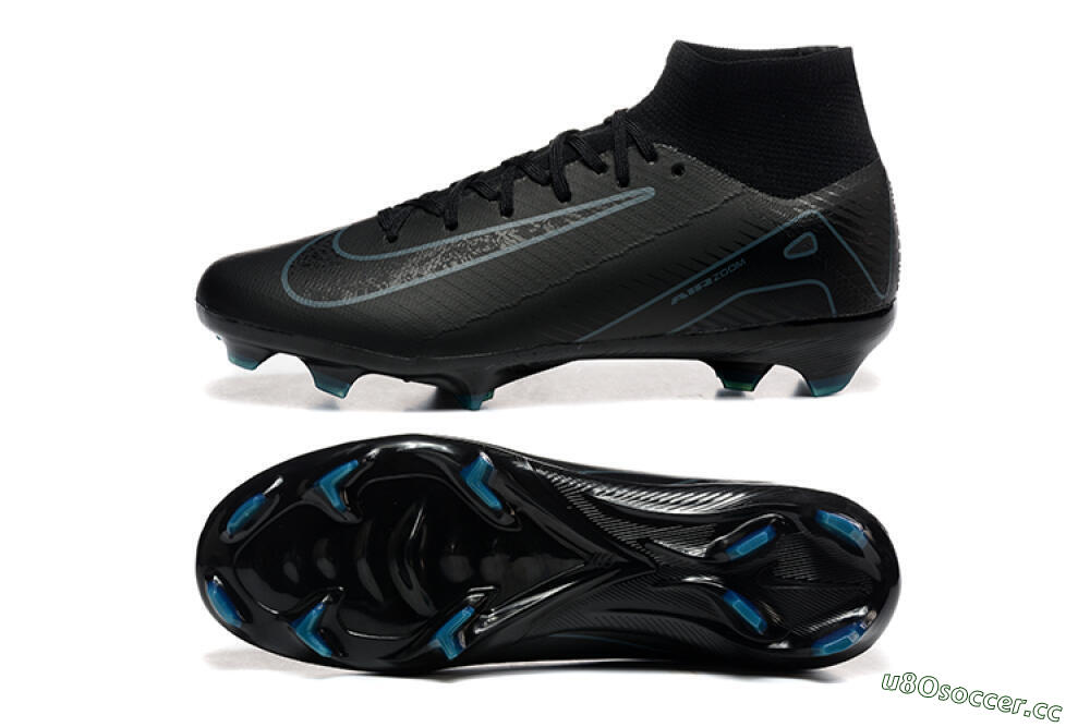 Men's Nike Air Zoom Mercurial Superfly 10 Elite FG Firm Ground High-Tops Football Boots - Black/Blue 1