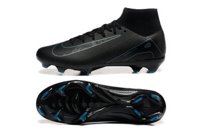 Men's Nike Air Zoom Mercurial Superfly 10 Elite FG Firm Ground High-Tops Football Boots - Black/Blue