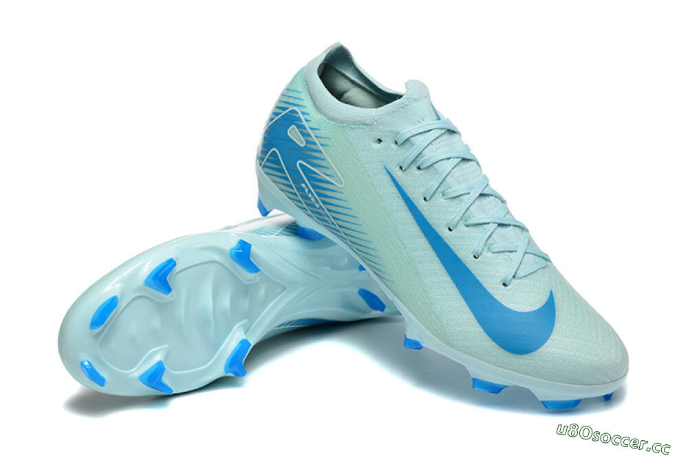 Men's Nike Air Zoom Mercurial Vapor 16 Elite FG Firm Ground Low-Tops Football Boots - Jade/White/Blue 4