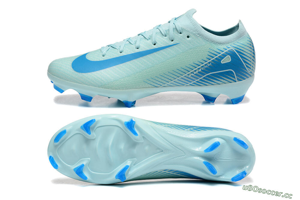 Men's Nike Air Zoom Mercurial Vapor 16 Elite FG Firm Ground Low-Tops Football Boots - Jade/White/Blue 1