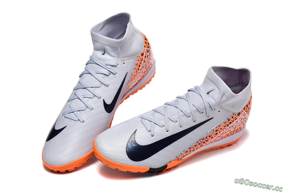 Men's Nike Air Zoom Mercurial Superfly 10 Elite TF Artificial Turf High-Tops Football Shoes - Grey/Black/Leopard 6
