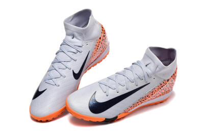 Men's Nike Air Zoom Mercurial Superfly 10 Elite TF Artificial Turf High-Tops Football Shoes - Grey/Black/Leopard