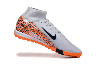 Men's Nike Air Zoom Mercurial Superfly 10 Elite TF Artificial Turf High-Tops Football Shoes - Grey/Black/Leopard