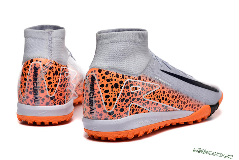 Men's Nike Air Zoom Mercurial Superfly 10 Elite TF Artificial Turf High-Tops Football Shoes - Grey/Black/Leopard 9