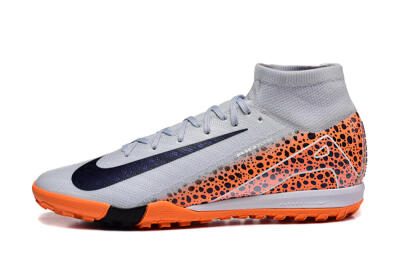 Men's Nike Air Zoom Mercurial Superfly 10 Elite TF Artificial Turf High-Tops Football Shoes - Grey/Black/Leopard