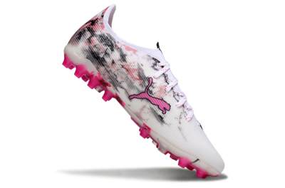 Men's Puma Ultra 5 Ultimate FG Firm Ground Low-Tops Football Boots - White/Pink/Black