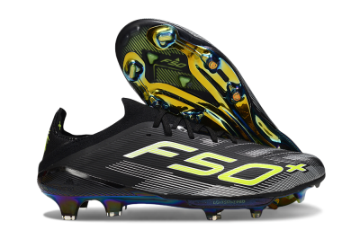 Men's Adidas F50+ Elite Lightstrike Pro FG Firm Ground Low-Tops Football Boots - Black/White/Yellow