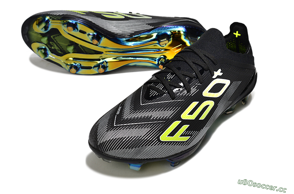 Men's Adidas F50+ Elite Lightstrike Pro FG Firm Ground Low-Tops Football Boots - Black/White/Yellow 3