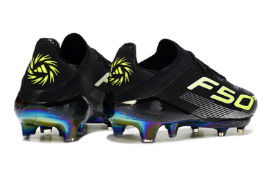 Men's Adidas F50+ Elite Lightstrike Pro FG Firm Ground Low-Tops Football Boots - Black/White/Yellow