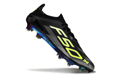 Men's Adidas F50+ Elite Lightstrike Pro FG Firm Ground Low-Tops Football Boots - Black/White/Yellow