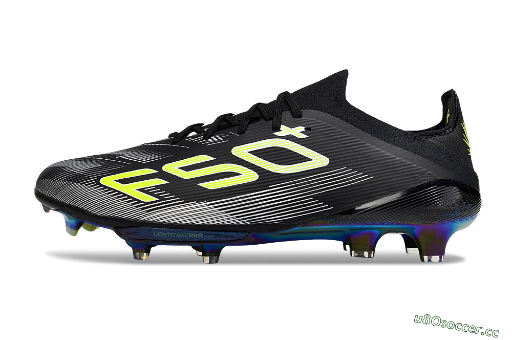 Men's Adidas F50+ Elite Lightstrike Pro FG Firm Ground Low-Tops Football Boots - Black/White/Yellow 0