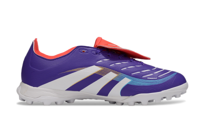 Unisex Adidas Predator Elite Foldover Tongue TF Artificial Turf Low-Tops Football Shoes - Blue/White/Red