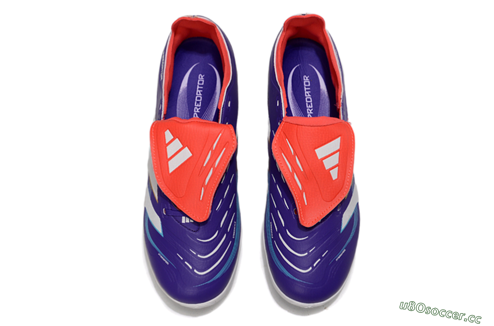 Unisex Adidas Predator Elite Foldover Tongue TF Artificial Turf Low-Tops Football Shoes - Blue/White/Red 5