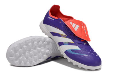 Unisex Adidas Predator Elite Foldover Tongue TF Artificial Turf Low-Tops Football Shoes - Blue/White/Red