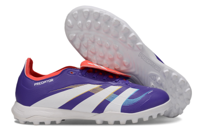 Unisex Adidas Predator Elite Foldover Tongue TF Artificial Turf Low-Tops Football Shoes - Blue/White/Red