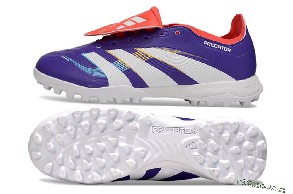 Unisex Adidas Predator Elite Foldover Tongue TF Artificial Turf Low-Tops Football Shoes - Blue/White/Red 1