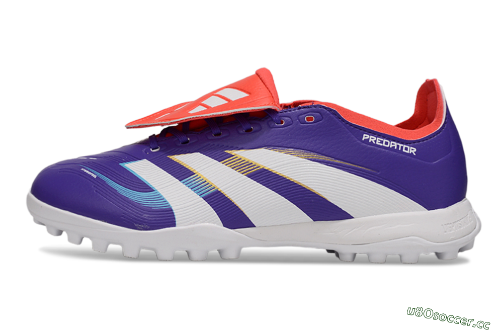 Unisex Adidas Predator Elite Foldover Tongue TF Artificial Turf Low-Tops Football Shoes - Blue/White/Red 0