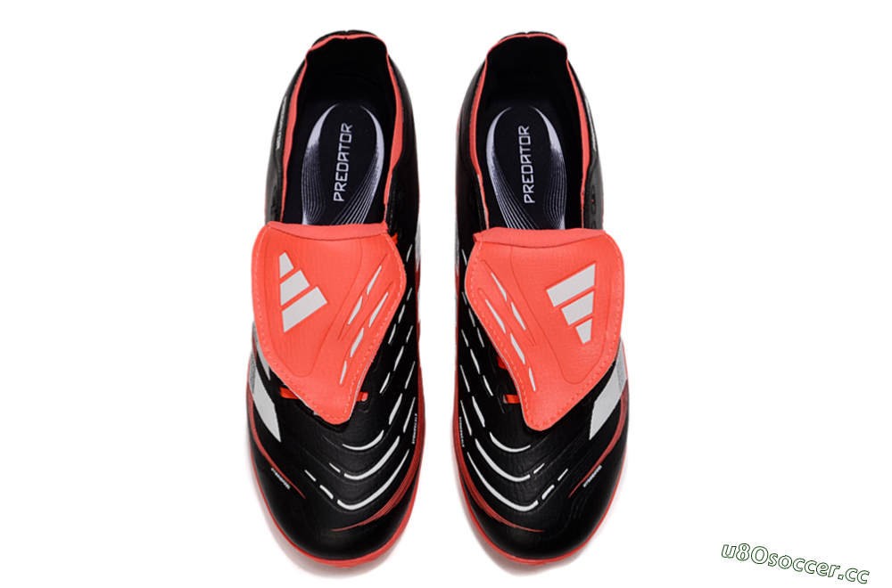 Unisex Adidas Predator Elite Foldover Tongue TF Artificial Turf Low-Tops Football Shoes - Black/White/Red 4