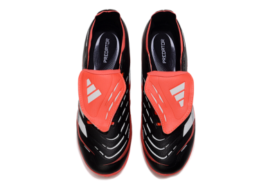 Unisex Adidas Predator Elite Foldover Tongue TF Artificial Turf Low-Tops Football Shoes - Black/White/Red