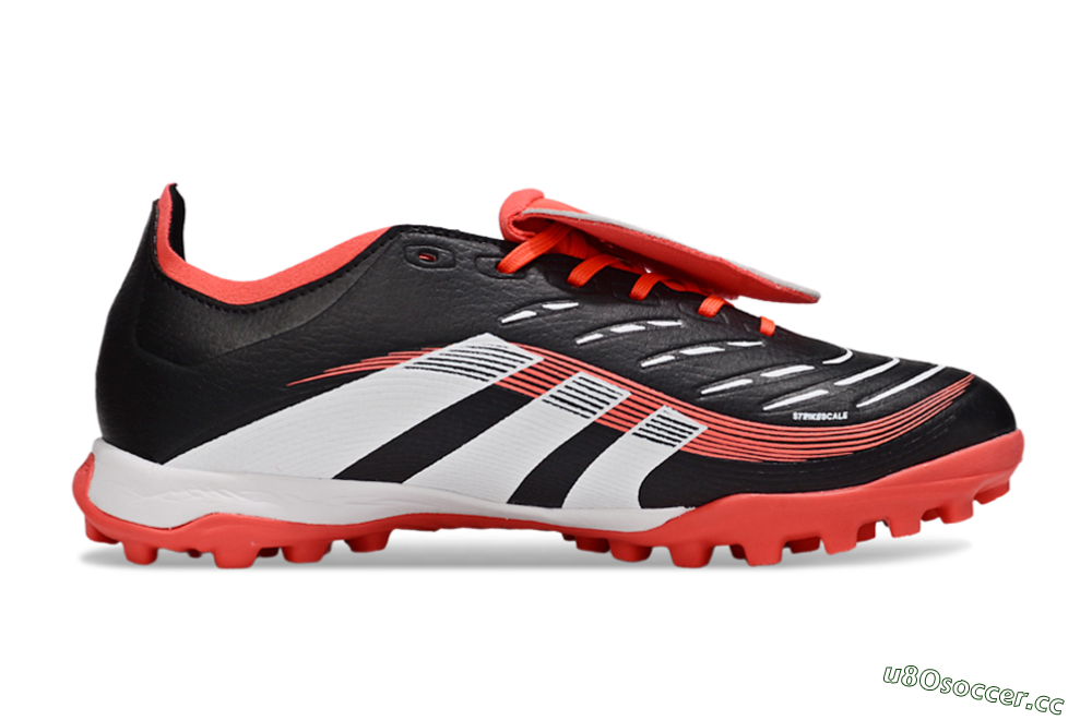 Unisex Adidas Predator Elite Foldover Tongue TF Artificial Turf Low-Tops Football Shoes - Black/White/Red 6