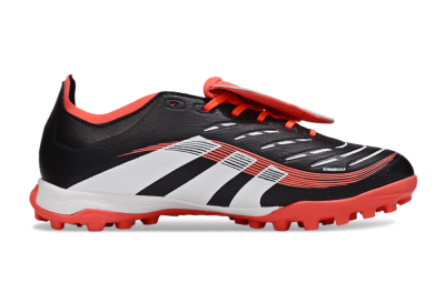 Unisex Adidas Predator Elite Foldover Tongue TF Artificial Turf Low-Tops Football Shoes - Black/White/Red