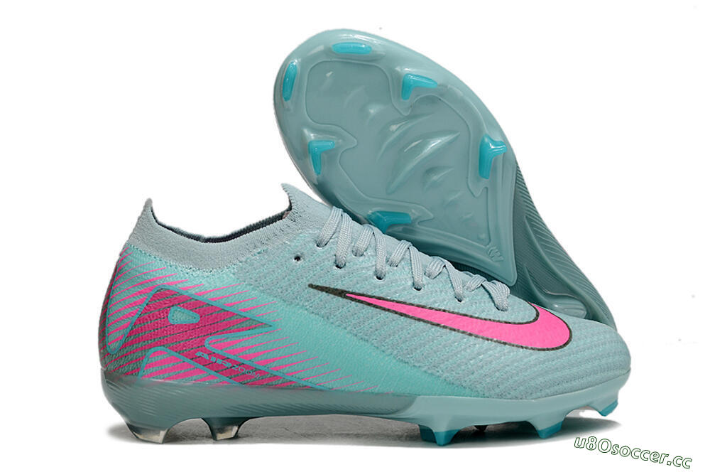 Kids Nike Air Zoom Mercurial Vapor 16 Elite FG Firm Ground Low-Tops Football Boots - Jade/Pink/Silver 2