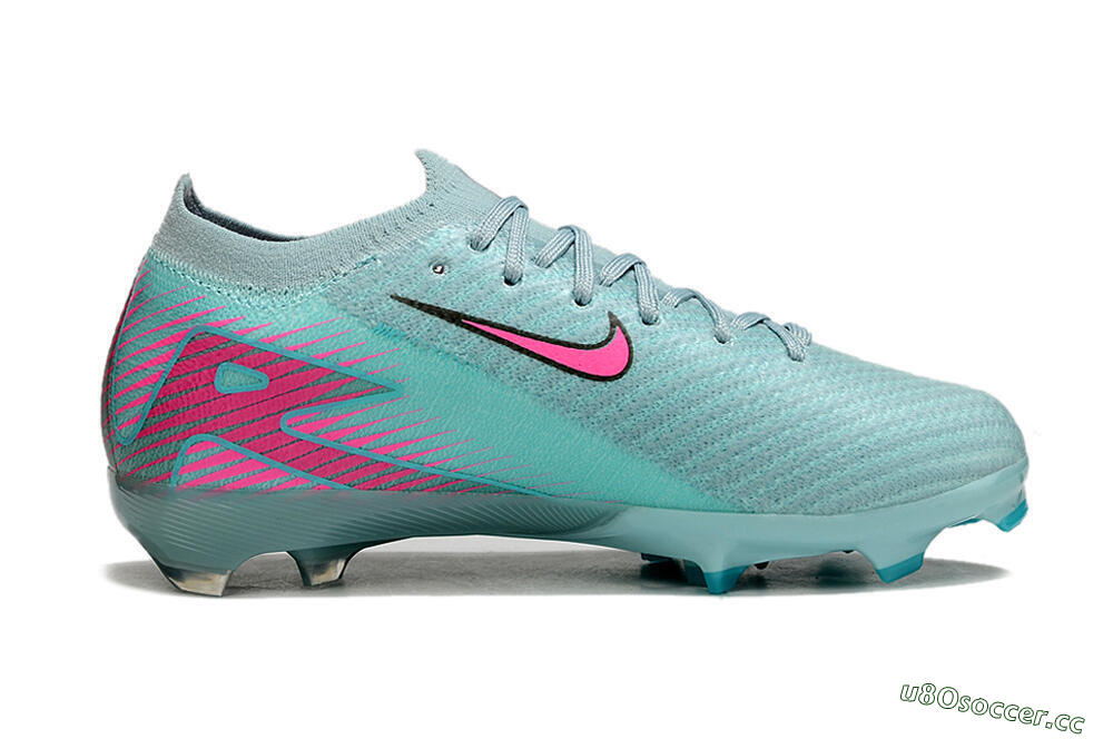 Kids Nike Air Zoom Mercurial Vapor 16 Elite FG Firm Ground Low-Tops Football Boots - Jade/Pink/Silver 5
