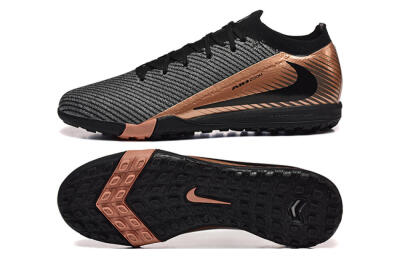 Men's Nike Air Zoom Mercurial Vapor 16 Elite TF Artificial Turf Low-Tops Football Shoes - Black/Grey/Gold